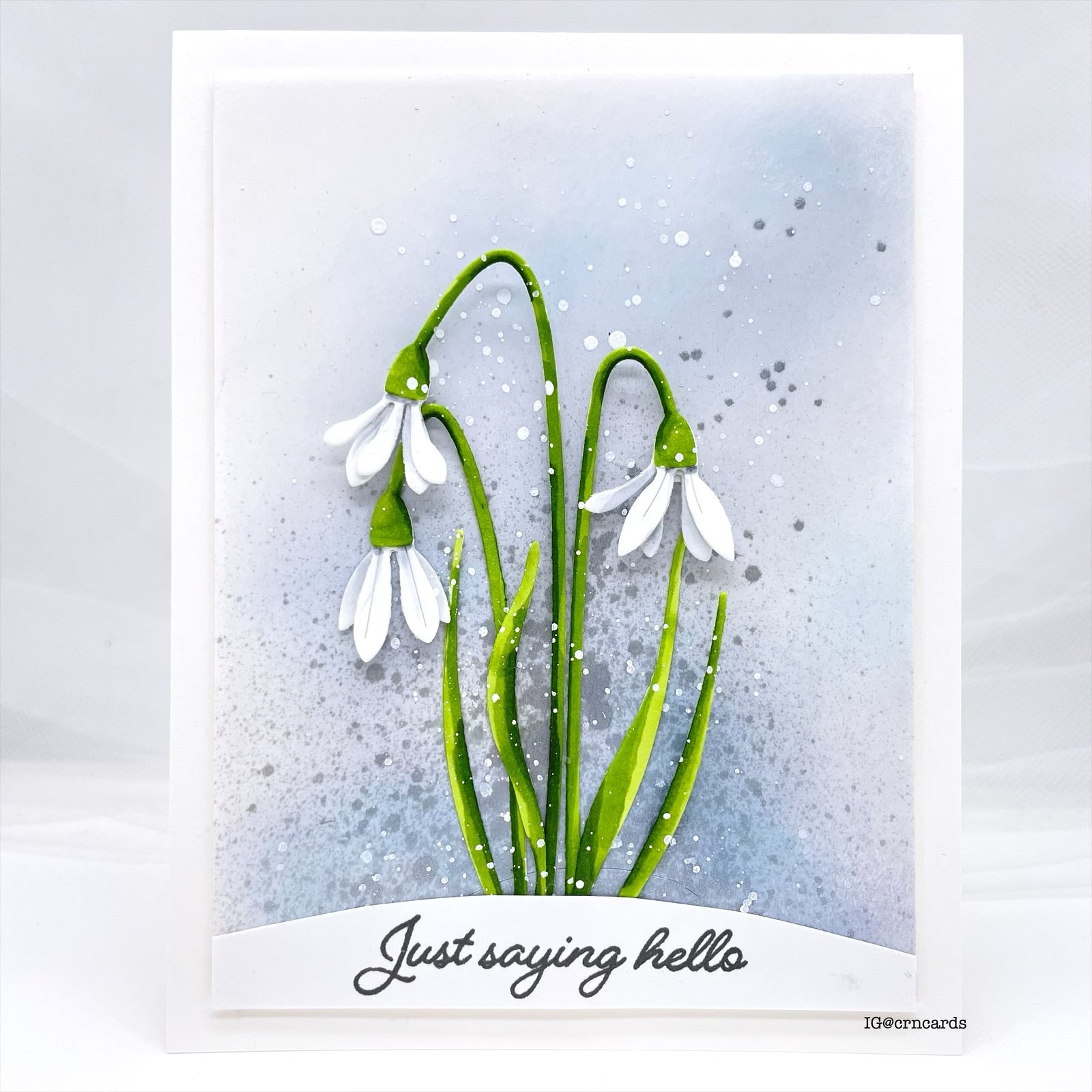 Simon Says Stamp Snowbell Bouquet Wafer Dies s984 Rain or Shine Hello Card