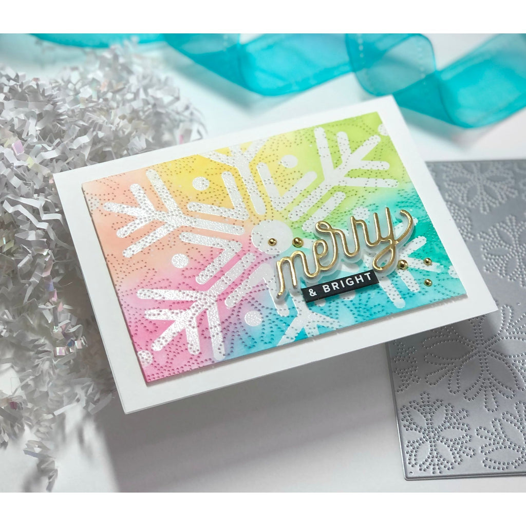 Simon Says Stamp Snowflake Burst Pinpoint Plate Wafer Dies s913 Diecember Christmas Card