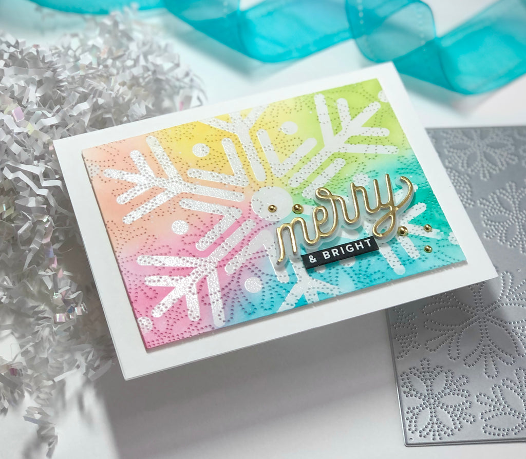Simon Says Stamp Snowflake Burst Pinpoint Plate Wafer Dies s913 Diecember Christmas Card