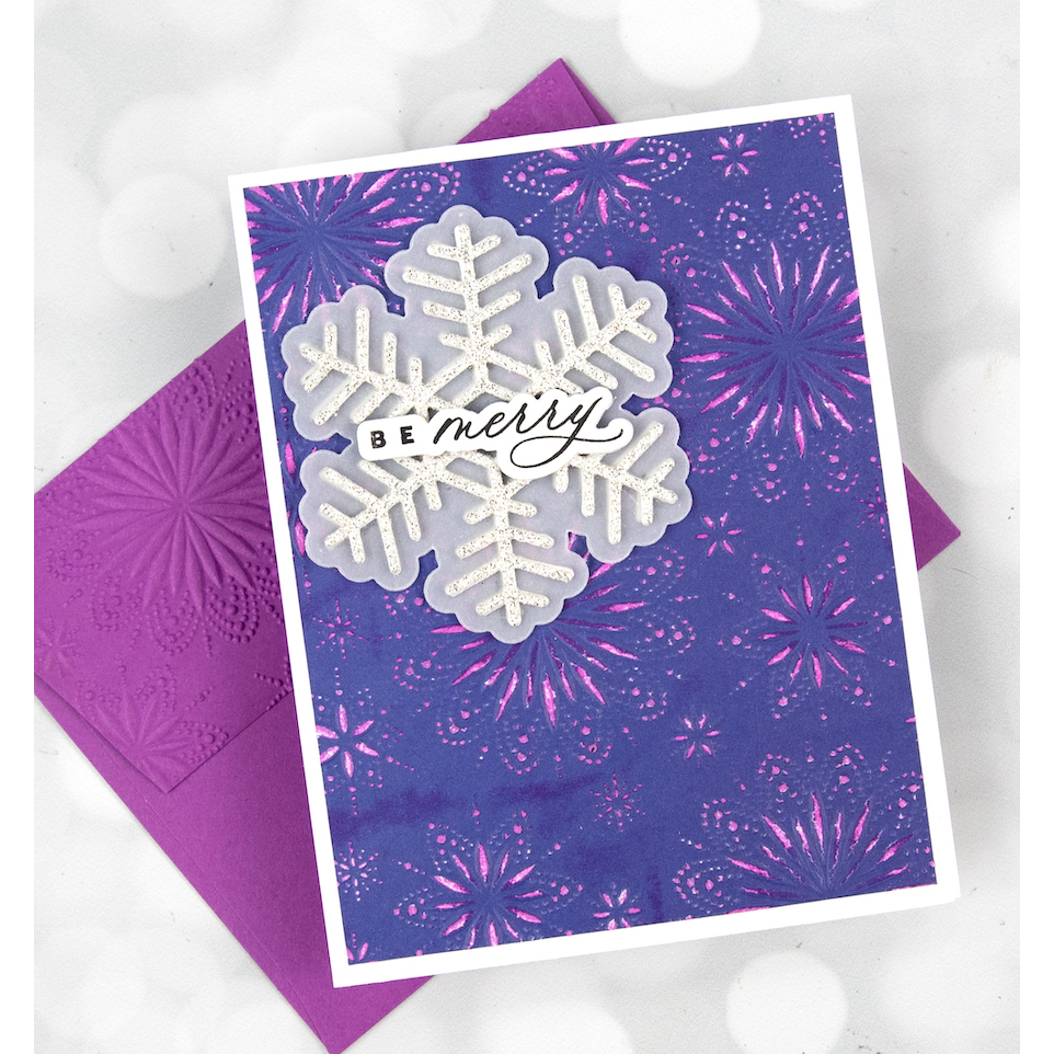 Simon Says Stamp Embossing Folder And Dies Burst Snowflakes sfd365 All The Joy Christmas Card | color-code:ALT04