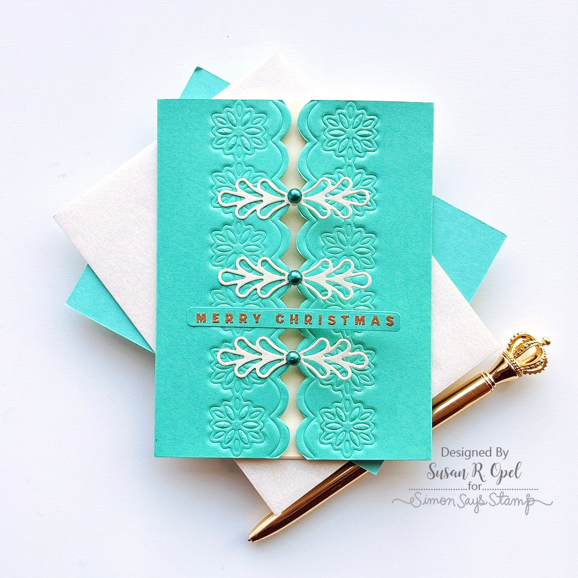 Simon Says Stamp Snowflake Trimmings Wafer Dies s899 Diecember Christmas Card