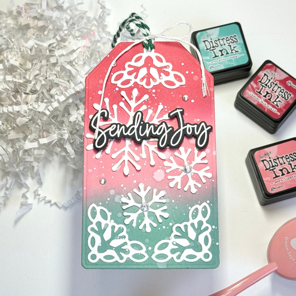 Simon Says Stamp Snowflake Sensation Wafer Dies s964 DieCember Christmas Tag