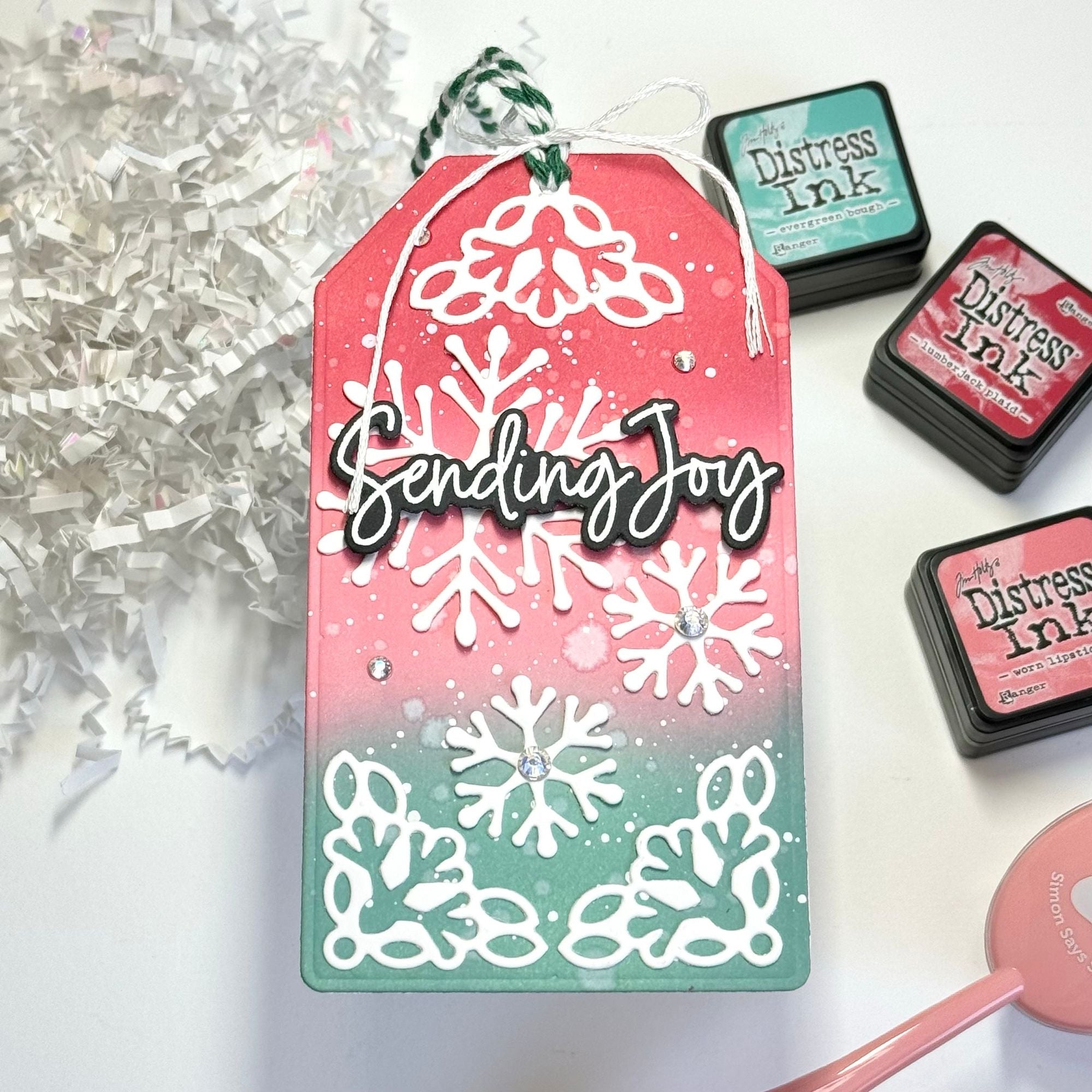Simon Says Stamp Snowflake Sensation Wafer Dies s964 DieCember Christmas Tag
