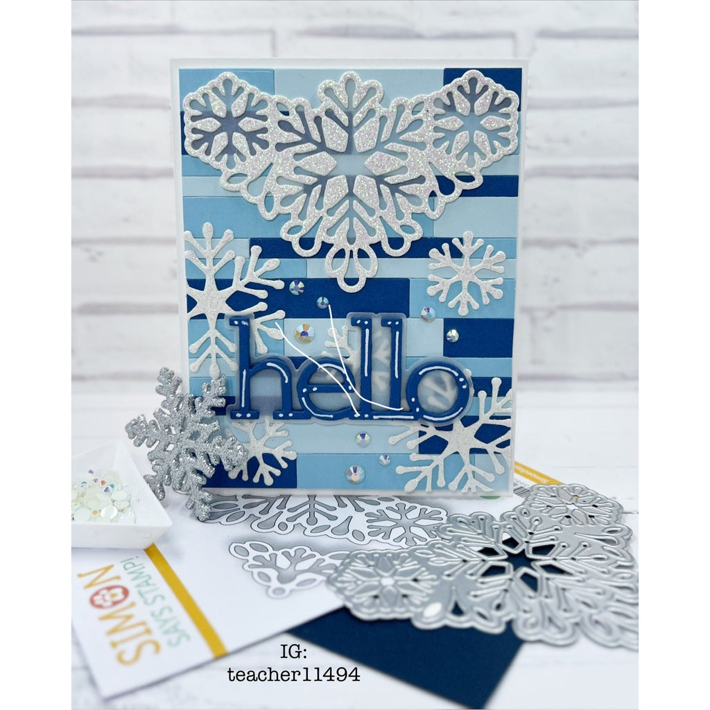 Simon Says Stamp Snowflake Sensation Wafer Dies s964 DieCember Hello Card