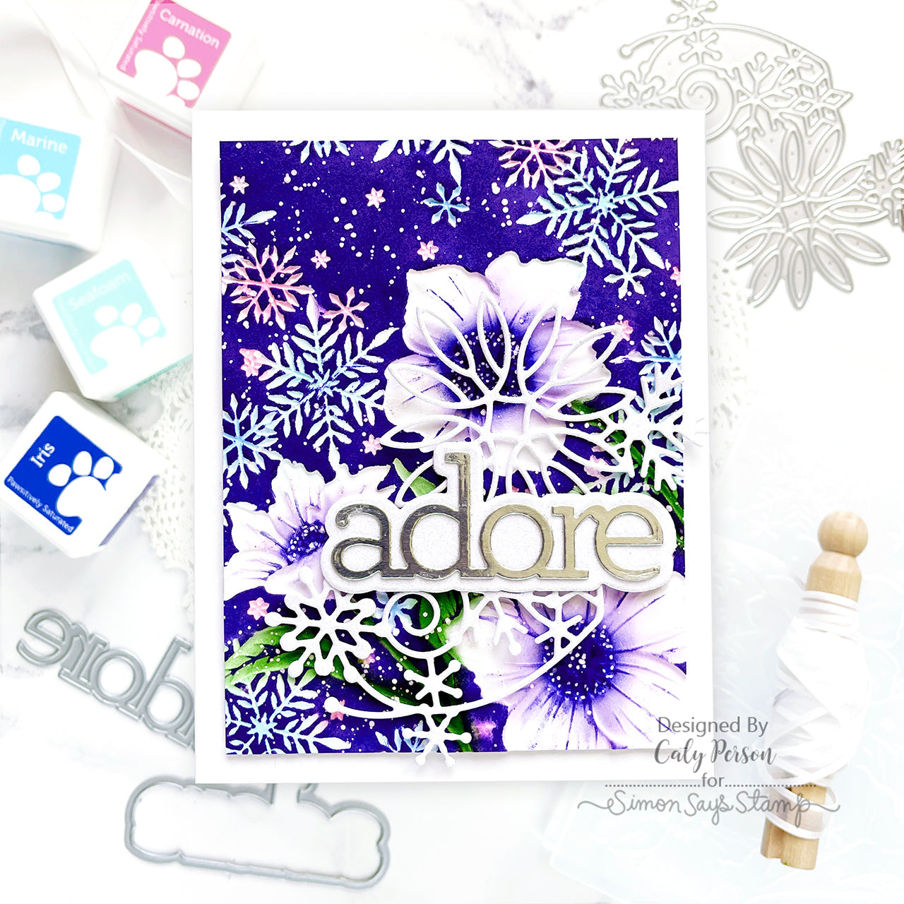Simon Says Stamp Snowflake Swirl Wafer Die s948 DieCember Holiday Card | color-code:ALT03