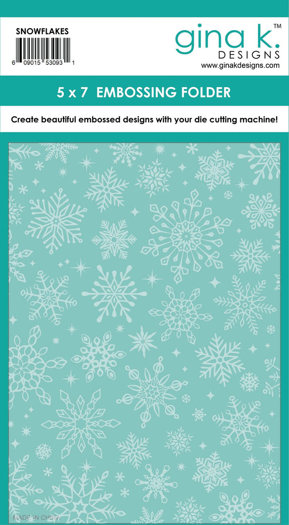 Gina K Designs SNOWFLAKES 5x7 Inch Embossing Folder efs