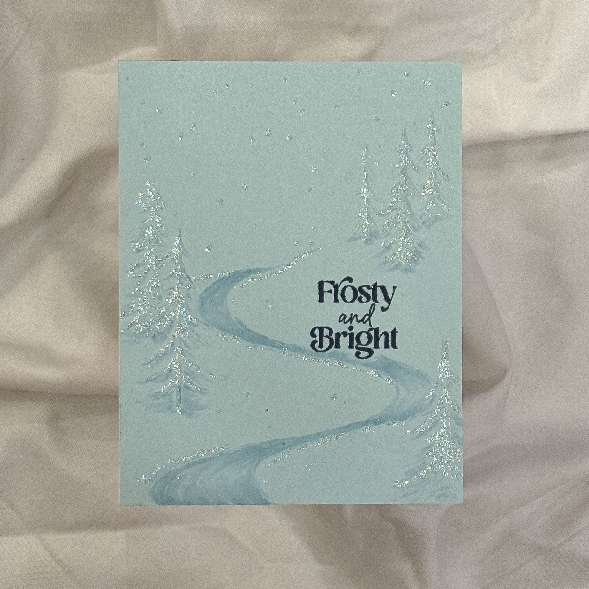 Simon Says Stamp Embossing Folder Snowy Hillside sf558 And Everything Nice Christmas Card