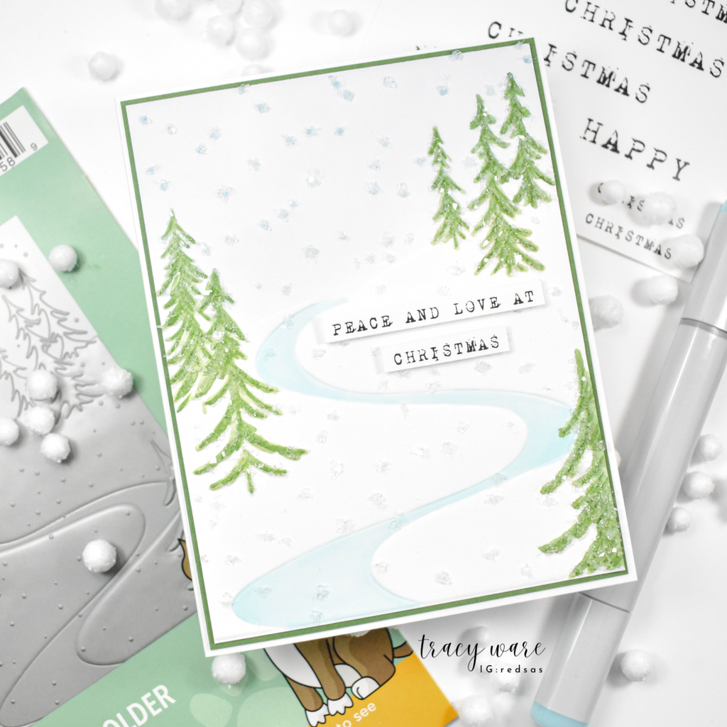Simon Says Stamp Embossing Folder Snowy Hillside sf558 And Everything Nice Christmas Card | color-code:ALT03