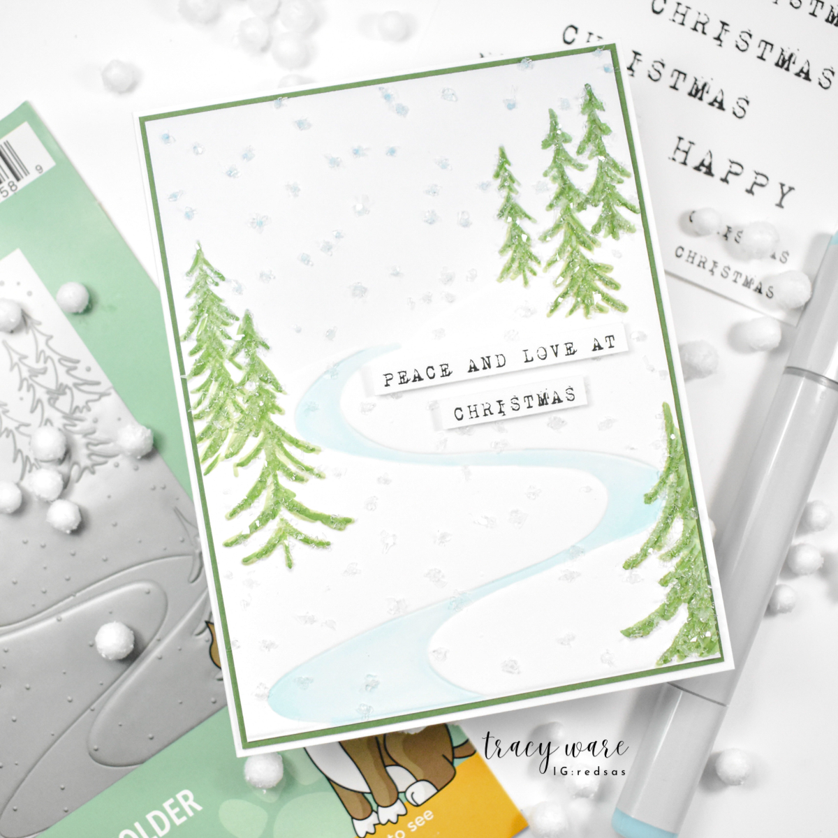 Simon Says Stamp Embossing Folder Snowy Hillside sf558 And Everything Nice Christmas Card | color-code:ALT03