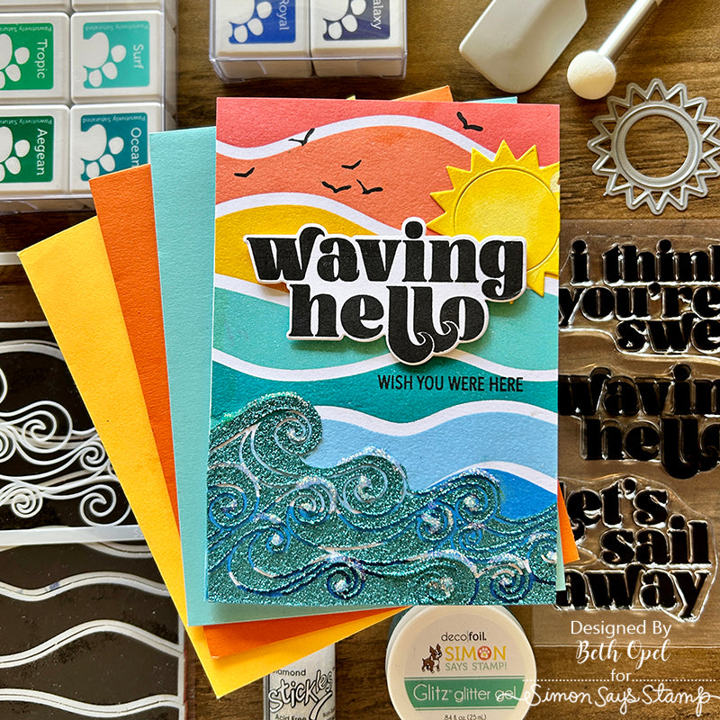 Simon Says Stamps and Dies So Swell set651ss Just A Note Hello Card
