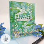 Simon Says Stamp Embossing Folder Soaring Swallows sf500 Rain or Shine Blessed Card