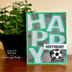Simon Says Stamp Embossing Folder Soccer Ball sf492 Moments in Time Birthday Card