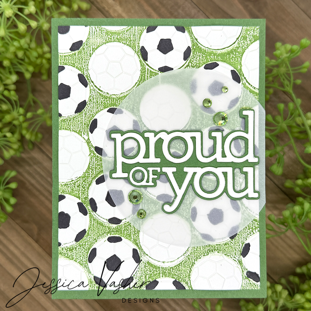 Simon Says Stamp Embossing Folder Soccer Ball sf492 Moments in Time Proud of You Card