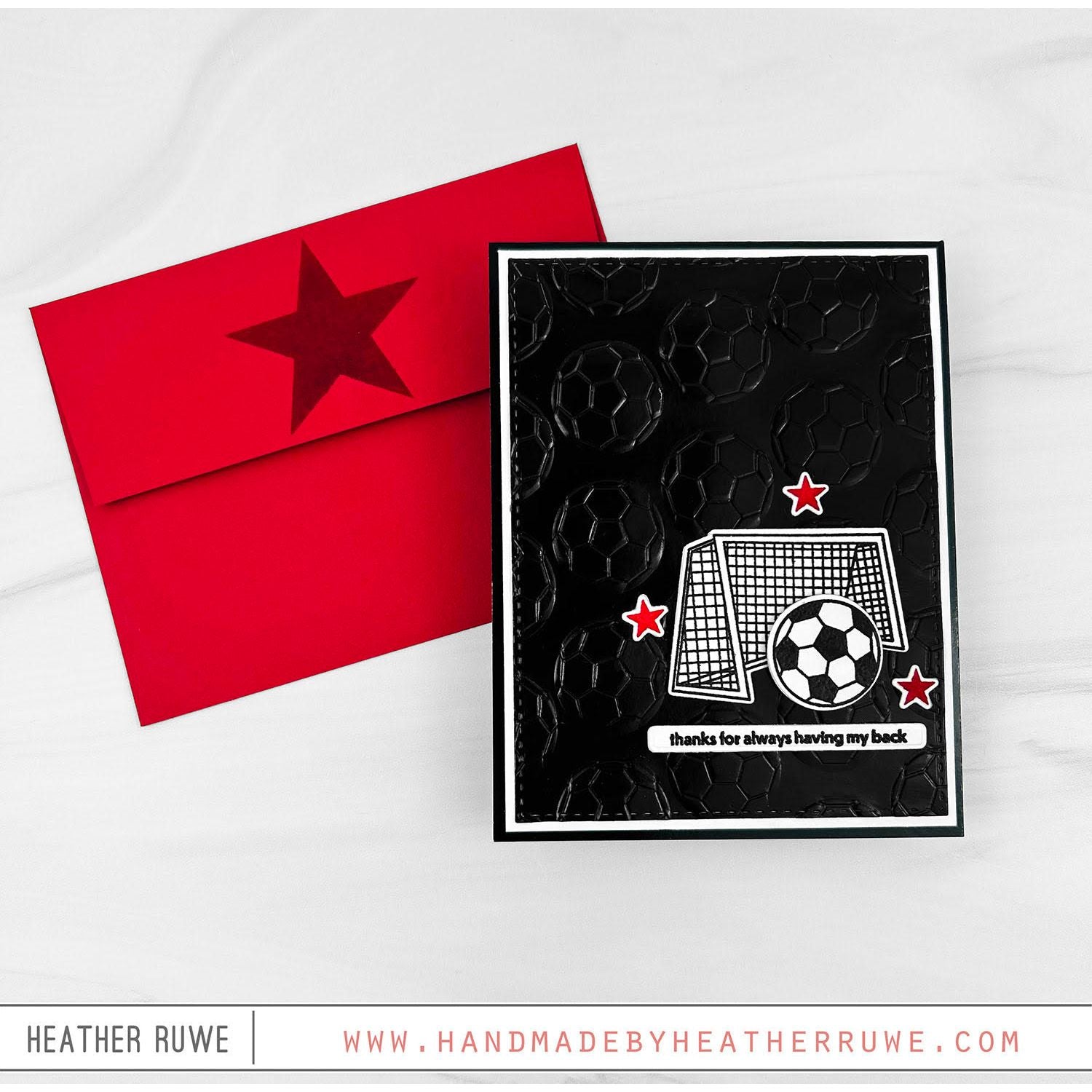 Rainbow Splash Stamps Dies and Stencil Soccer rs29set Thanks Card | color-code:ALT01