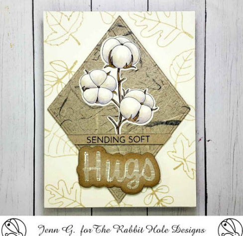 The Rabbit Hole Designs Soft Hugs Cotton Flower Clear Stamps TRH-216 three