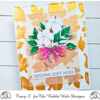The Rabbit Hole Designs Soft Hugs Cotton Flower Clear Stamps TRH-216 orange