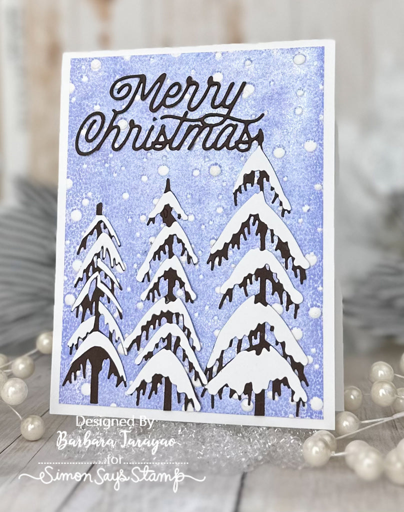 Simon Says Stamp Embossing Folder Soft Snowfall sf371 All The Joy Christmas Card