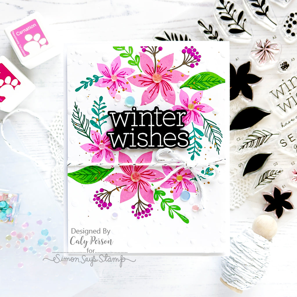 Simon Says Stamp Embossing Folder Soft Snowfall sf371 All The Joy Christmas Card