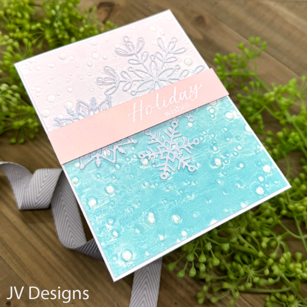 Simon Says Stamp Embossing Folder Soft Snowfall sf371 All The Joy Christmas Card