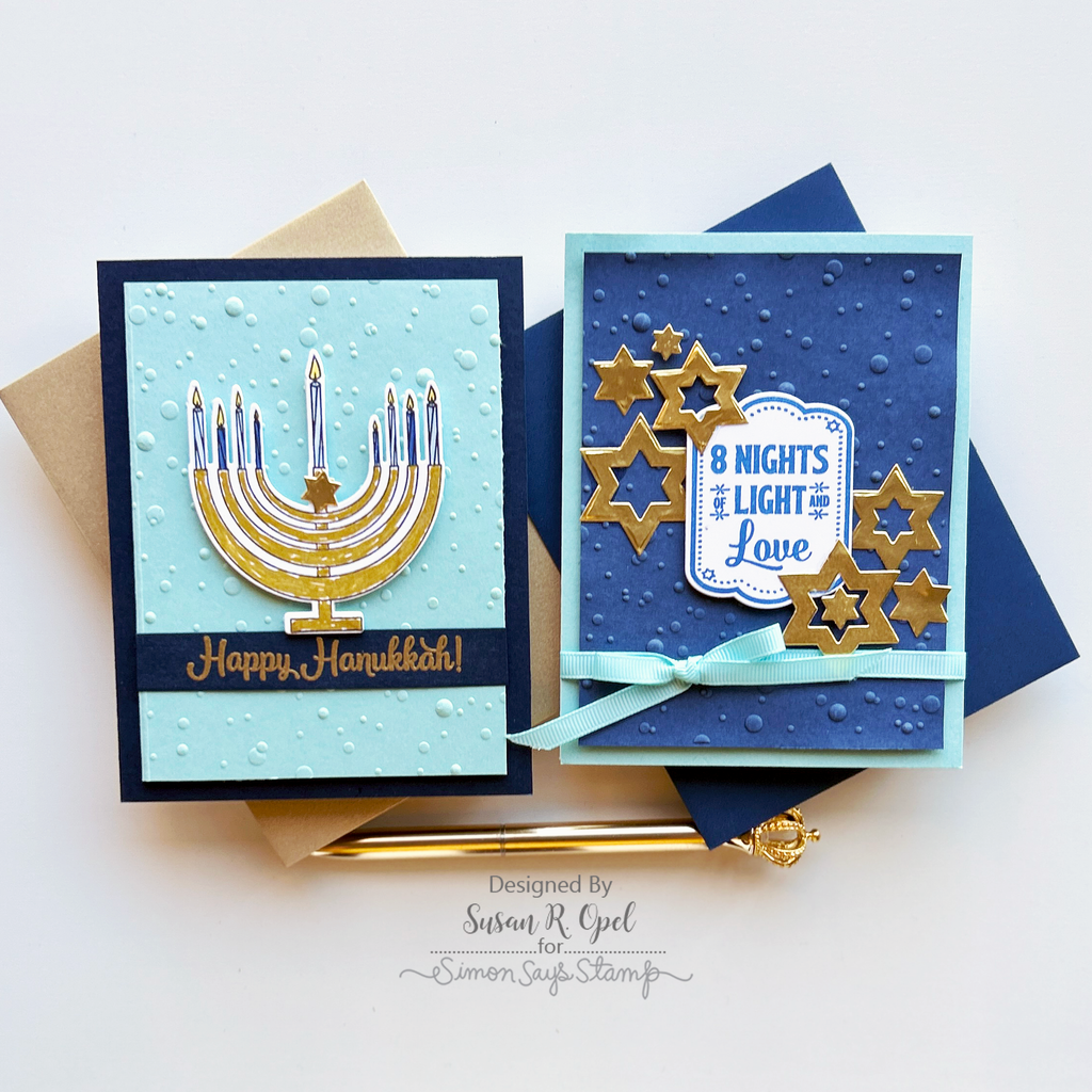 Simon Says Stamp Embossing Folder Soft Snowfall sf371 All The Joy Hanukkah Cards