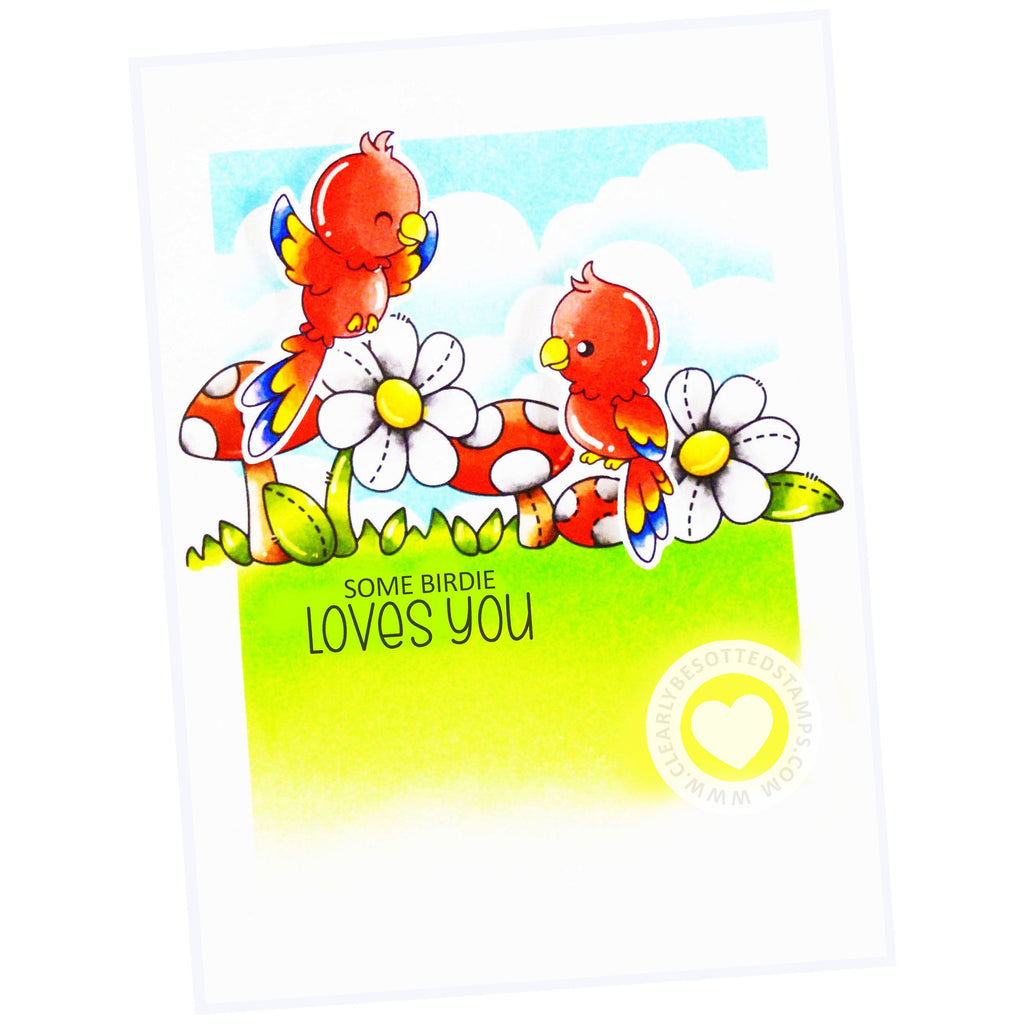 Clearly Besotted SOME BIRDIE LOVES YOU Clear Stamp Set loves you
