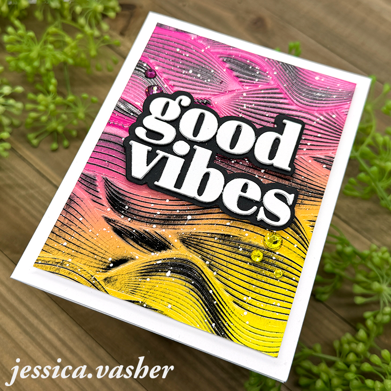 Simon Says Stamp Embossing Folder Soundwaves sf377 Sunny Vibes Good Vibes Card