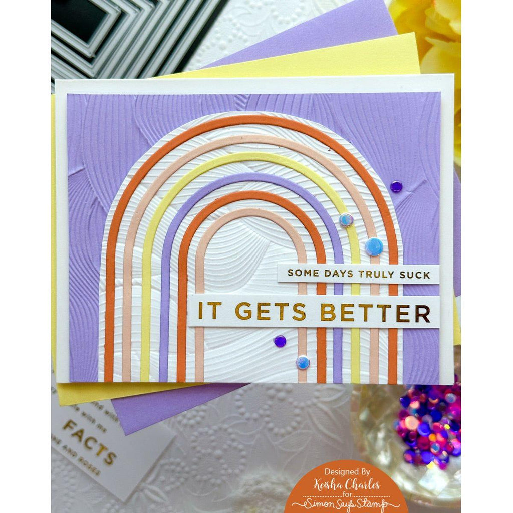 Simon Says Stamp Embossing Folder Soundwaves sf377 Sunny Vibes Encouragement Card | color-code:ALT02