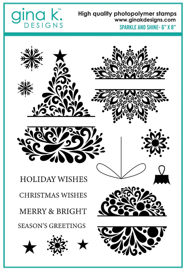 Gina K Designs SPARKLE AND SHINE Clear Stamps 7122