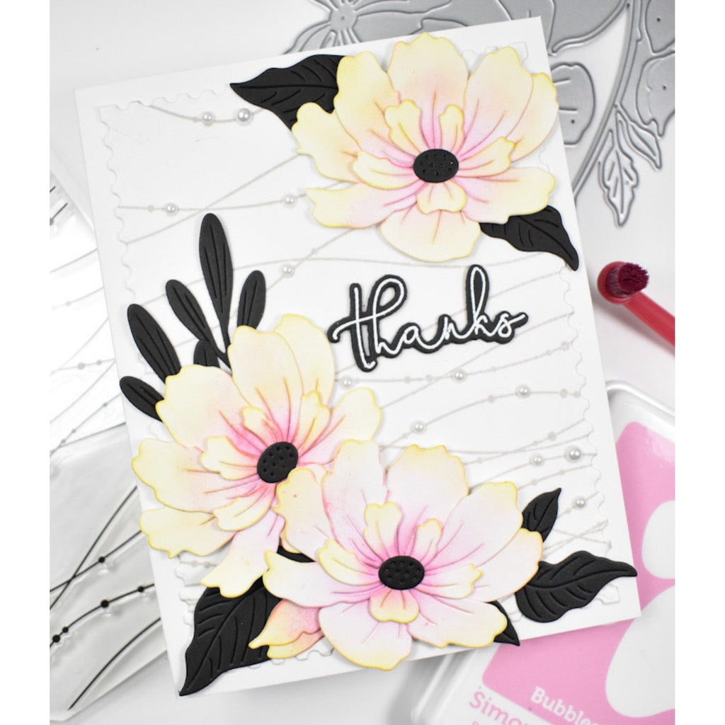 Simon Says Clear Stamp Sparkle Strands 1077ss Sweet Wishes Thanks Card | color-code:ALT06