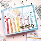 Simon Says Stamp Sparkling Candles Wafer Dies s922 Stamptember Birthday Card