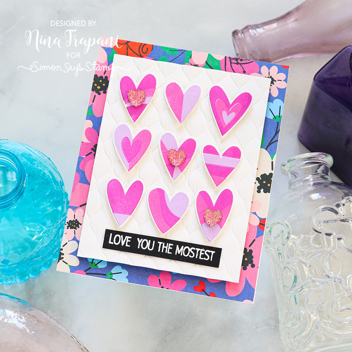 Rainbow Splash Sparkly Hearts Gem Sticker Assortment rsg3 Love Card | color-code:ALT01