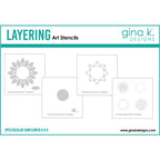Gina K Designs Spectacular Sunflowers Layering Stencils gkdst55