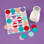 Spellbinders 1 inch Circle Punch t-120 colored circles here comes santa merry christmas card