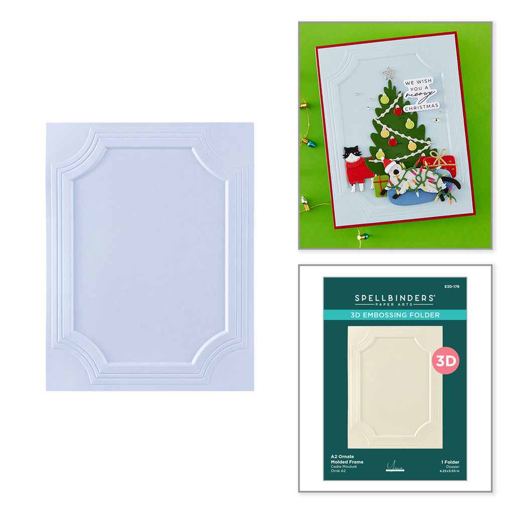Spellbinders A2 Ornate Molded Frame 3D Embossing Folder e3d-179