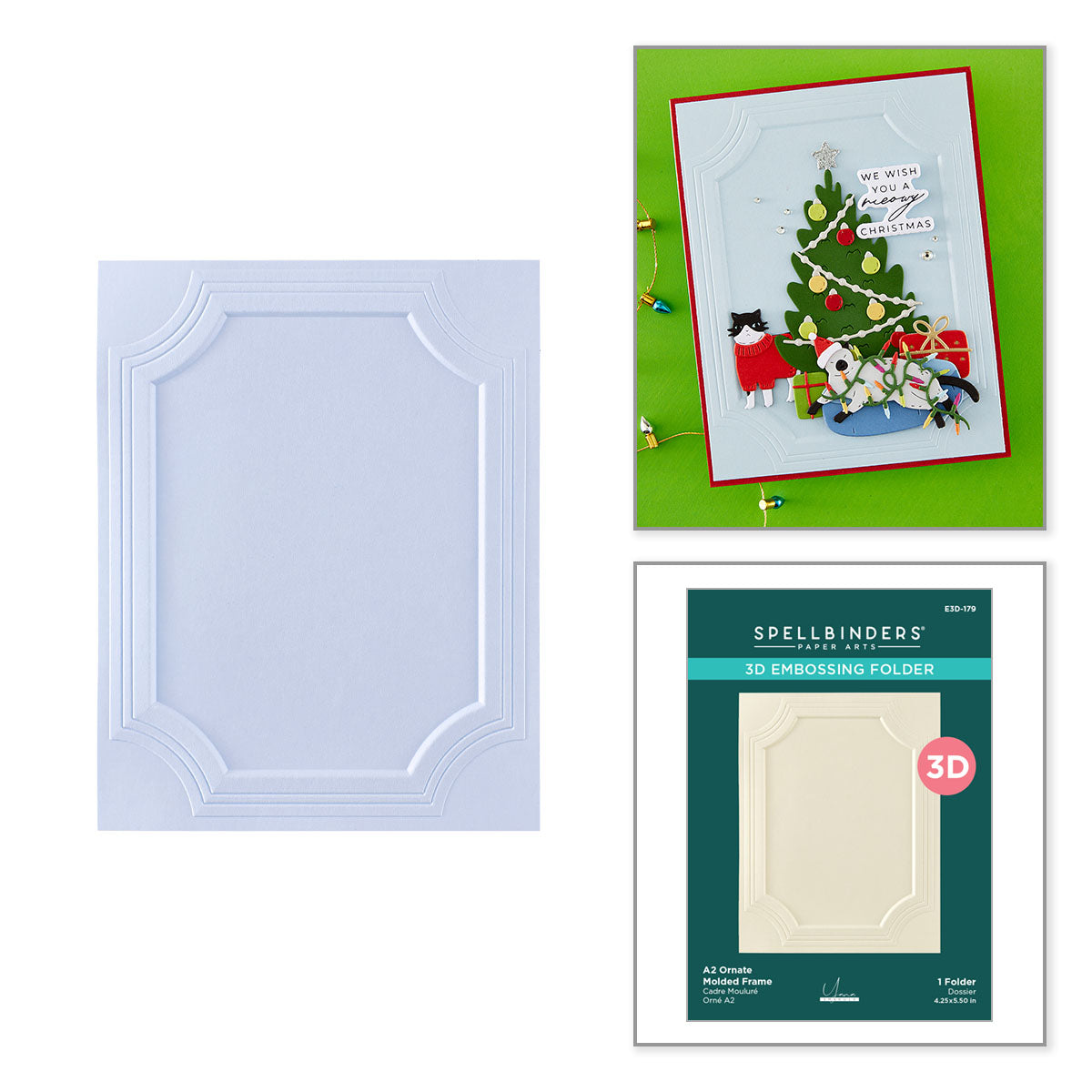 Spellbinders A2 Ornate Molded Frame 3D Embossing Folder e3d-179