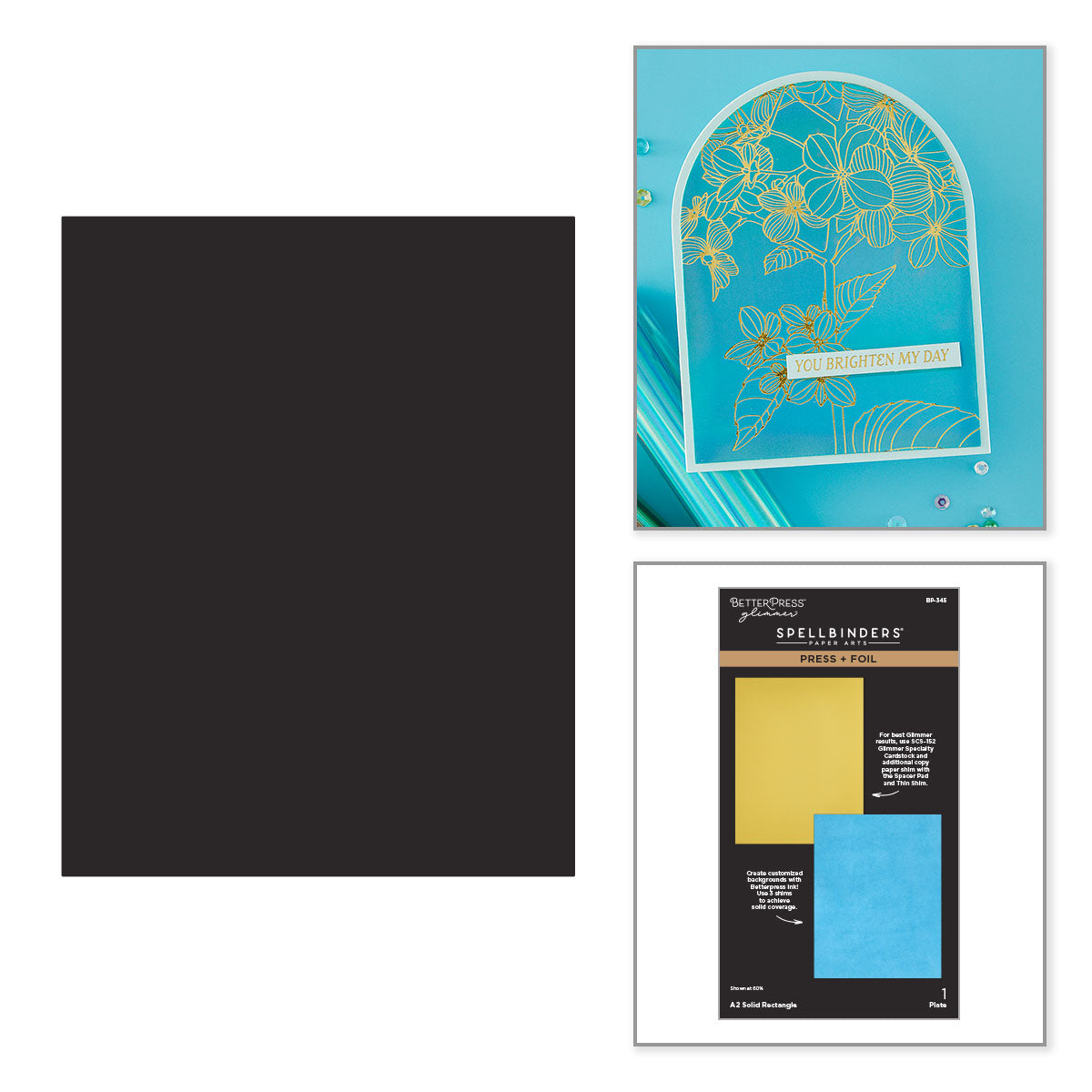 Spellbinders A2 Solid Rectangle Press and Foil Plate bp-345