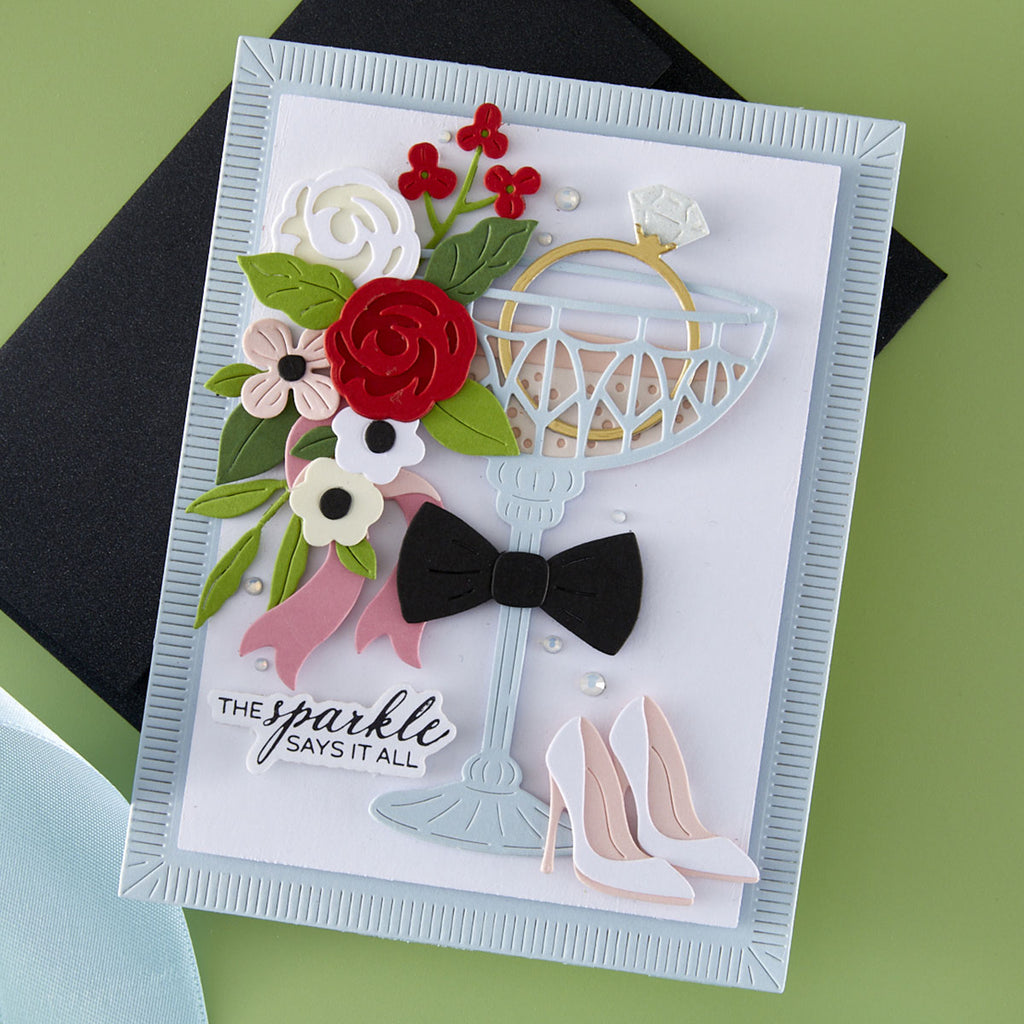 Spellbinders A Special Toast Sentiments BetterPress Plate and Die Set bp-336 sparkle