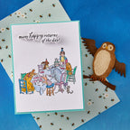 Spellbinders A Very Happy Birthday Sentiments Press Plate and Die Set bp-319 owl