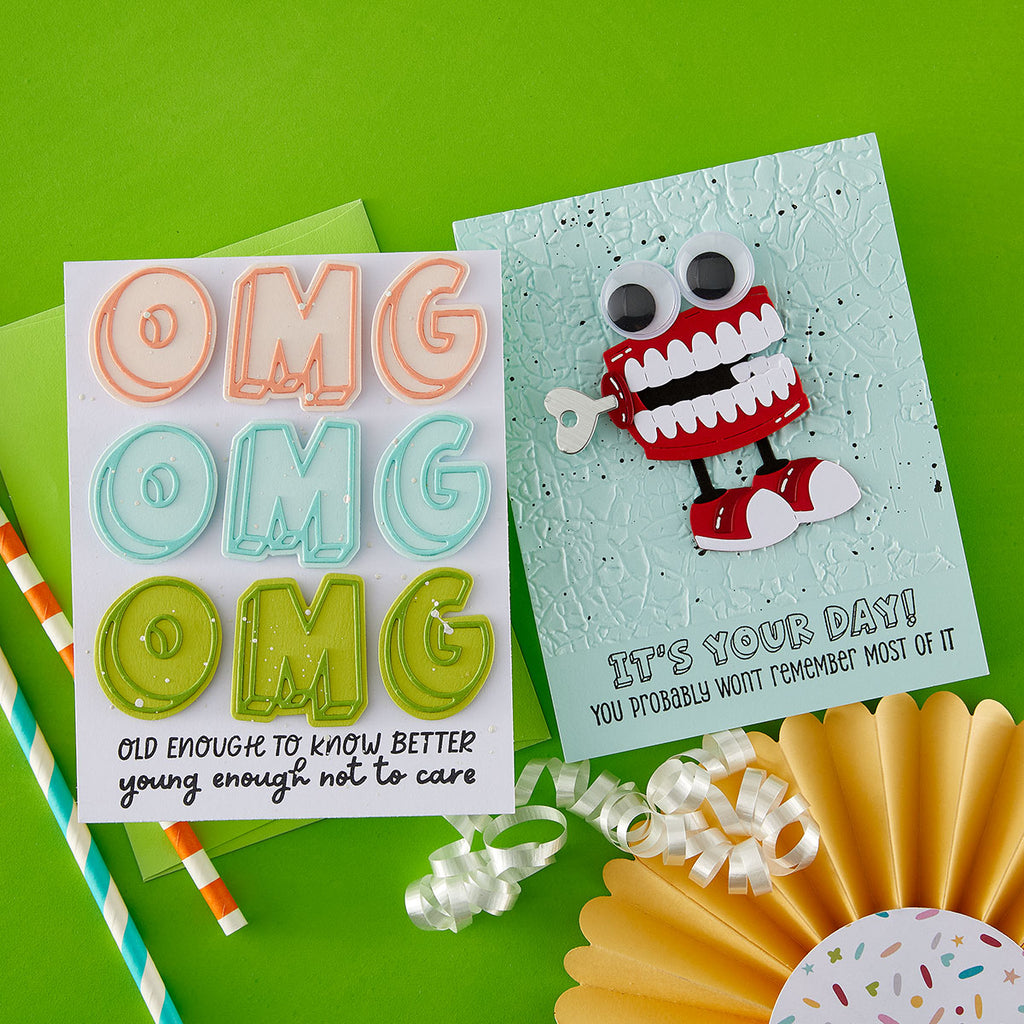 Spellbinders Aged to Perfection Dies and Stamp Bundle OMG
