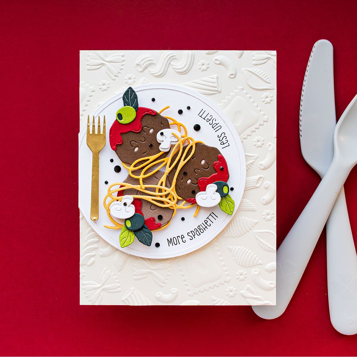 Spellbinders Al Dente 3D Embossing Folder e3d-137 meatball