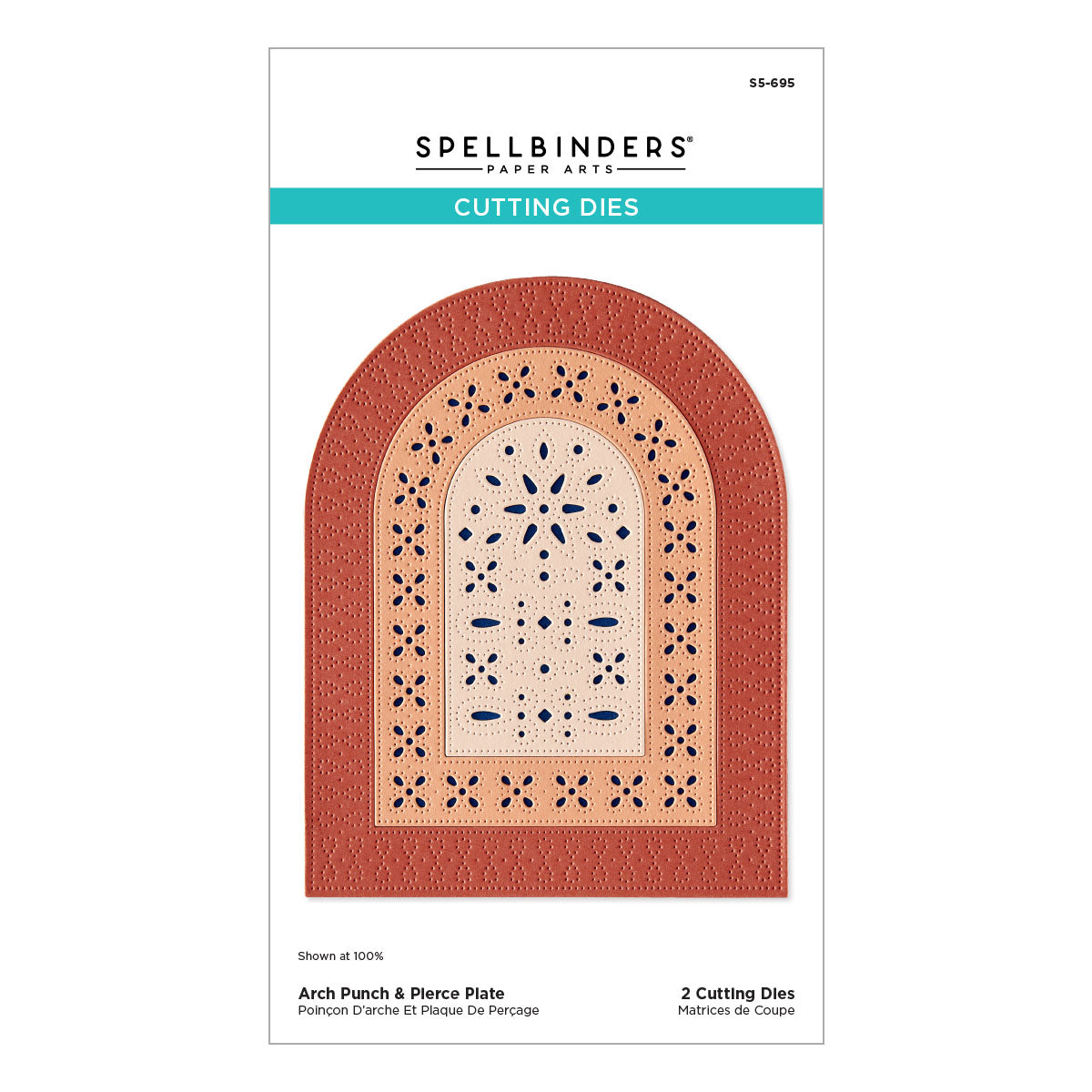 Spellbinders Arch Punch and Pierce Plate Etched Dies s5-695