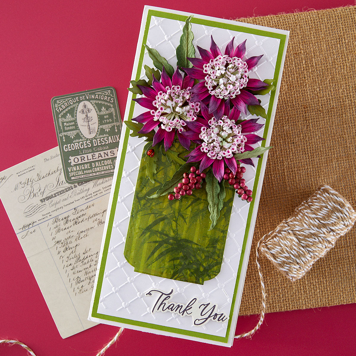 Spellbinders Astrantia Etched Dies s5-711 thank you