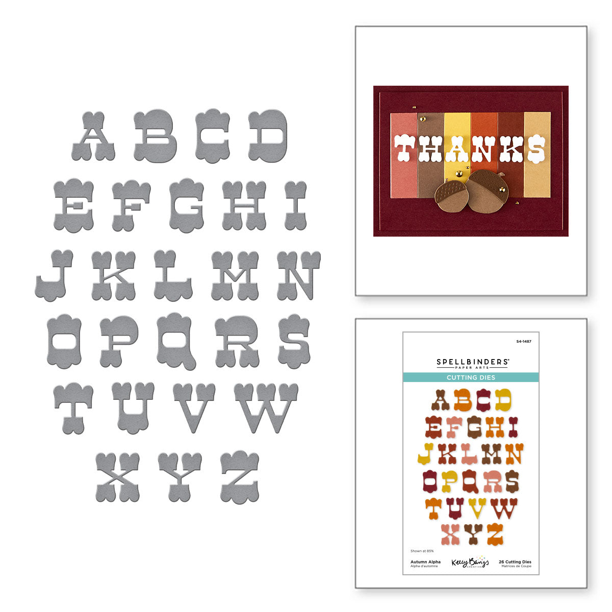Spellbinders Autumn Alpha Etched Dies s4-1487
