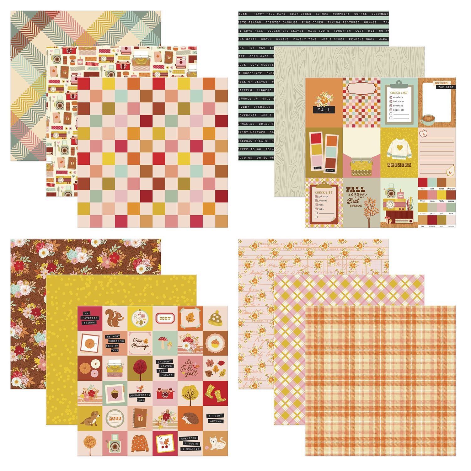 Spellbinders Autumn Archives 12x12 Printed Paper scsp-022 pages