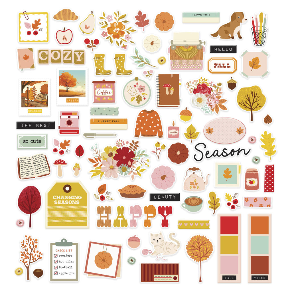 Spellbinders Autumn Archives Cardstock Die Cuts scse-023 pieces