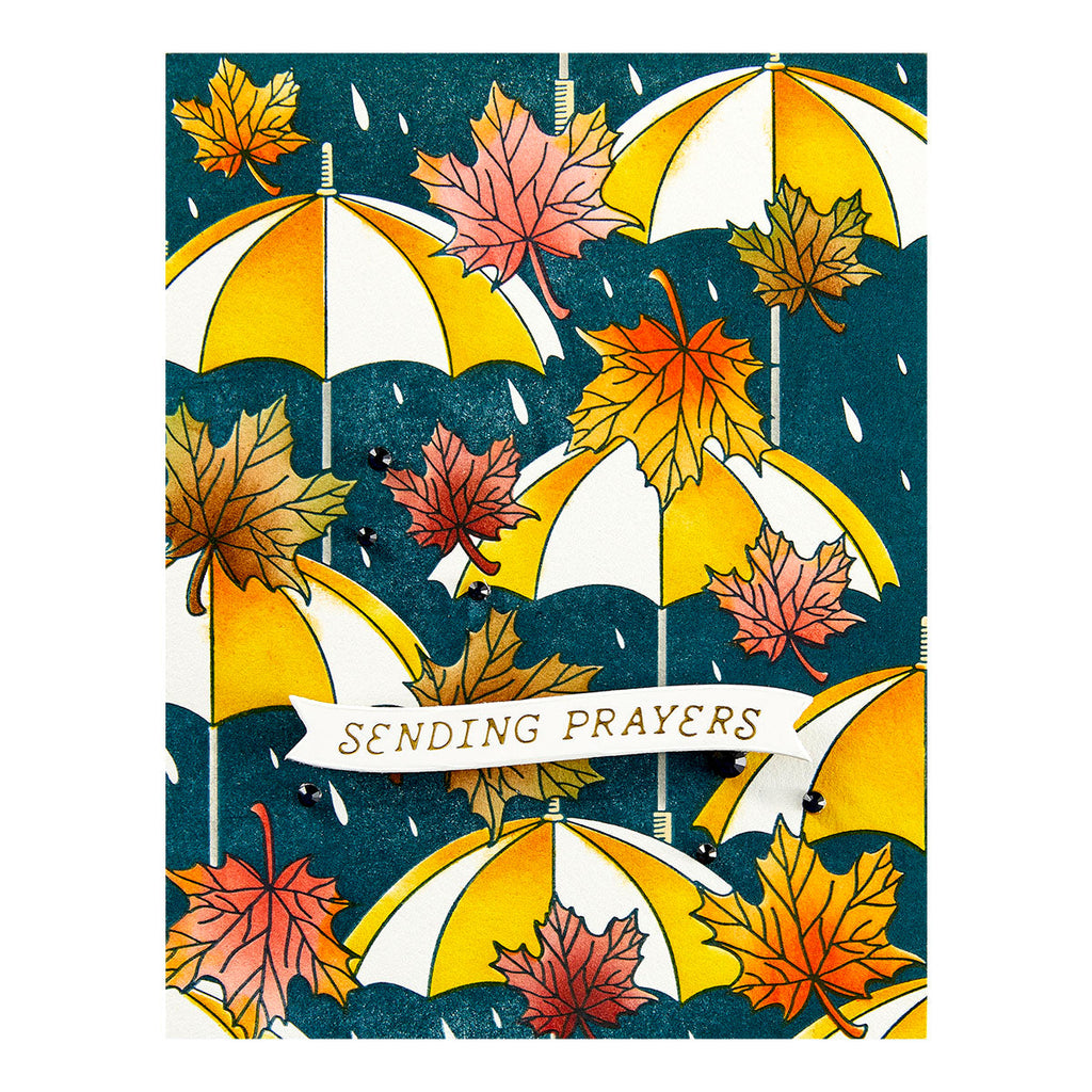Spellbinders Autumn Rain Press Plate bp-224 sending prayers