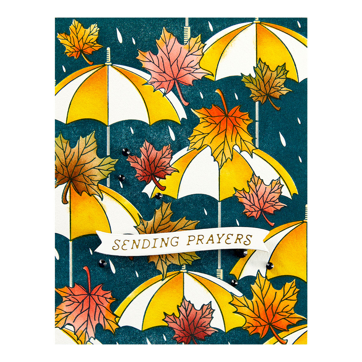 Spellbinders Autumn Rain Press Plate bp-224 sending prayers