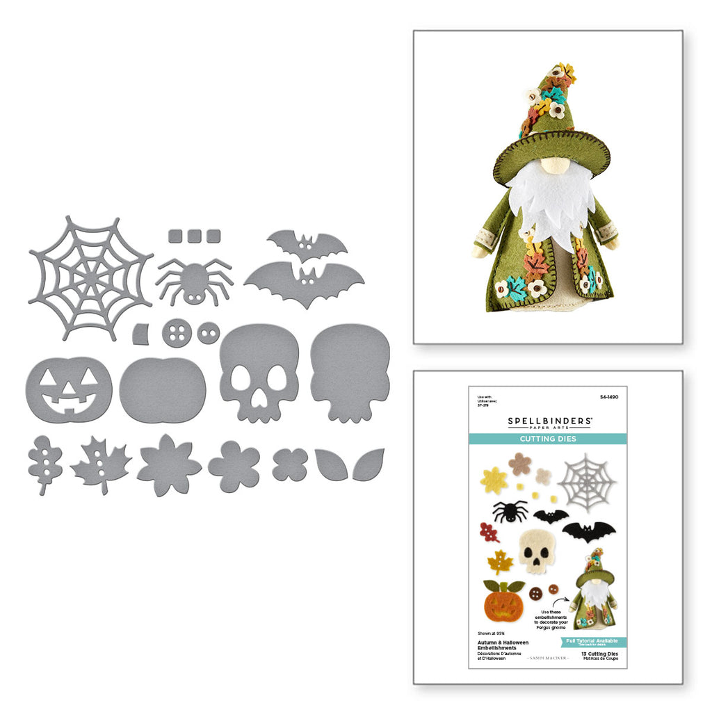 Spellbinders Autumn and Halloween Embellishments Etched Dies s4-1490