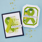 Spellbinders Awareness Ribbon and Sentiments Stamp and Die Set sds-216 sending courage