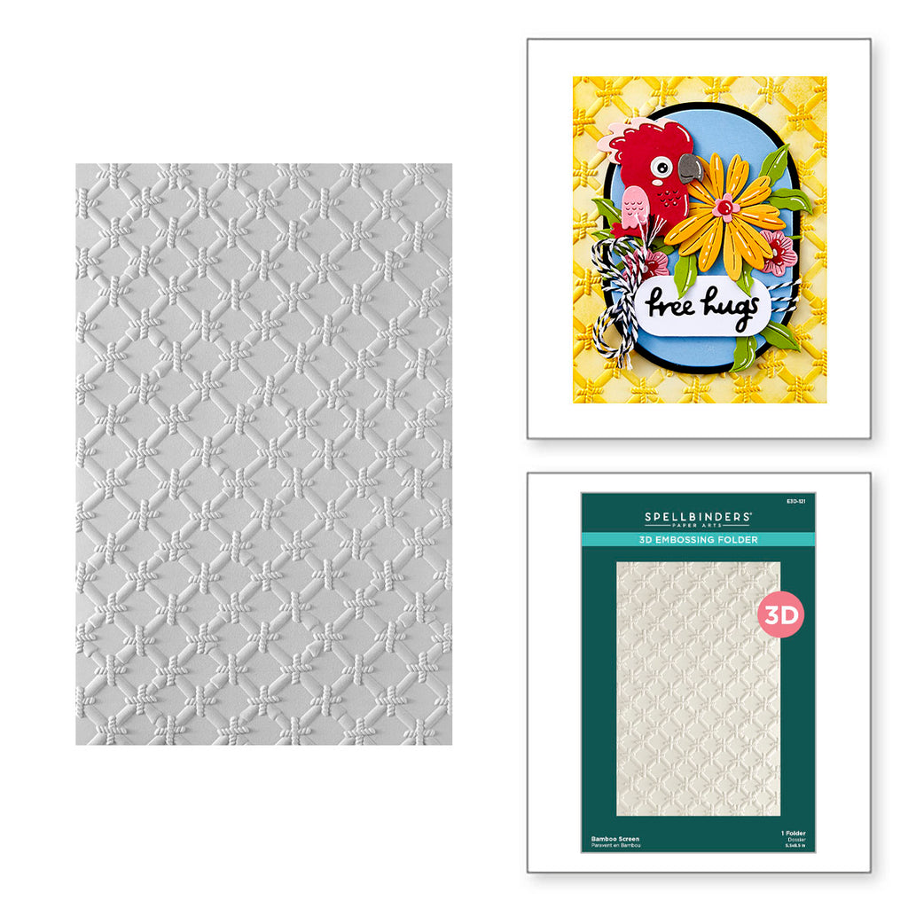 Spellbinders Bamboo Screen 3D Embossing Folder e3d-121